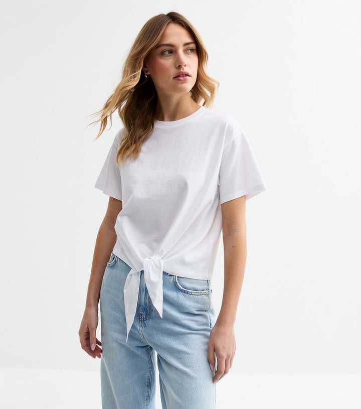 White Tie Front T-Shirt