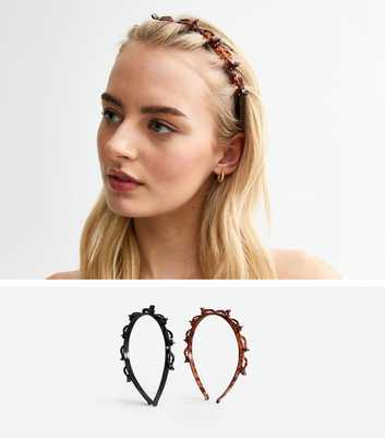 Pack of 2 Black Mini Clip Headband