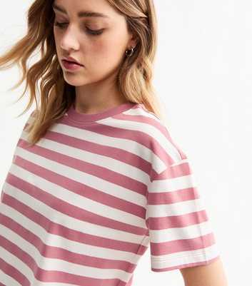 Pink Striped Short Sleeve T-Shirt