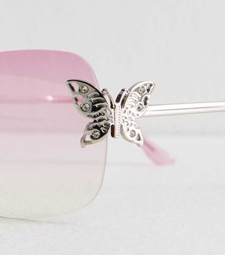 Spilla Farfalla Glitterata Rosa Cristallo Stile Vintage - Regalo Perfetto
