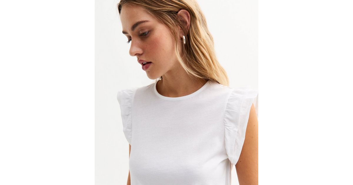 White Frill Trim Sleeveless Vest | New Look