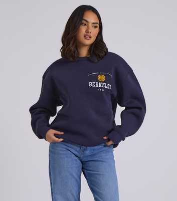 Urban Bliss Navy Berkeley Print Oversized Sweatshirt