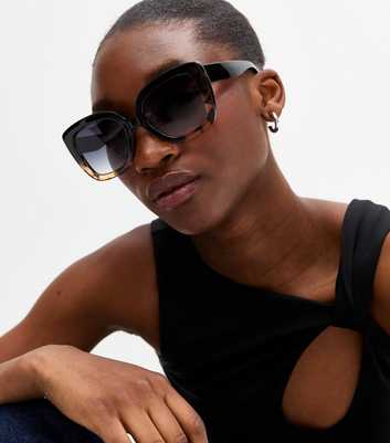 Black Gradient Tortoiseshell Effect Sunglasses