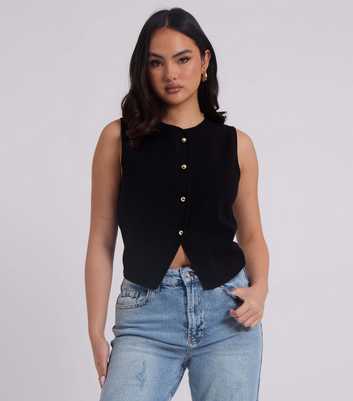 Urban Bliss Black Button Through Vest