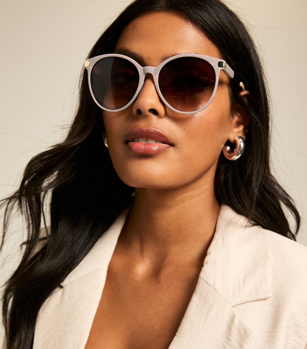 Mink Oversized Round Sunglasses New Look