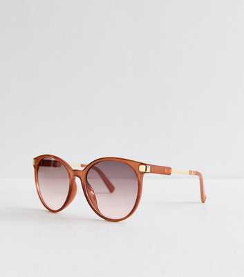 Burnt Orange Round Sunglasses