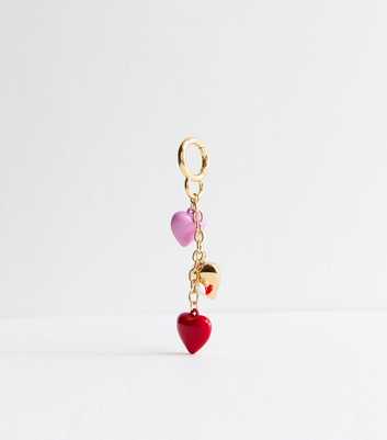 Pink Faux Pearl Heart Bag Charm