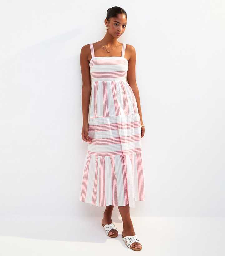 sachin and babi light blue dress Beach Strap Floral Midi Dress Women Summer Casual Sleeveless Backless  Elegant Dresses For Women 2023 Womens Fashion Robe size M Color White main image 0