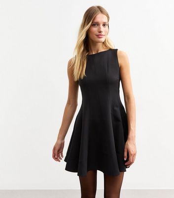 Black Crepe Shift Mini Dress | New Look