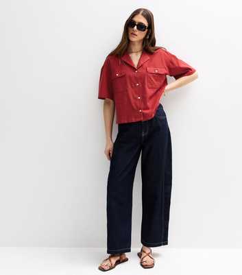 Red Oversized Boxy Fit Shirt