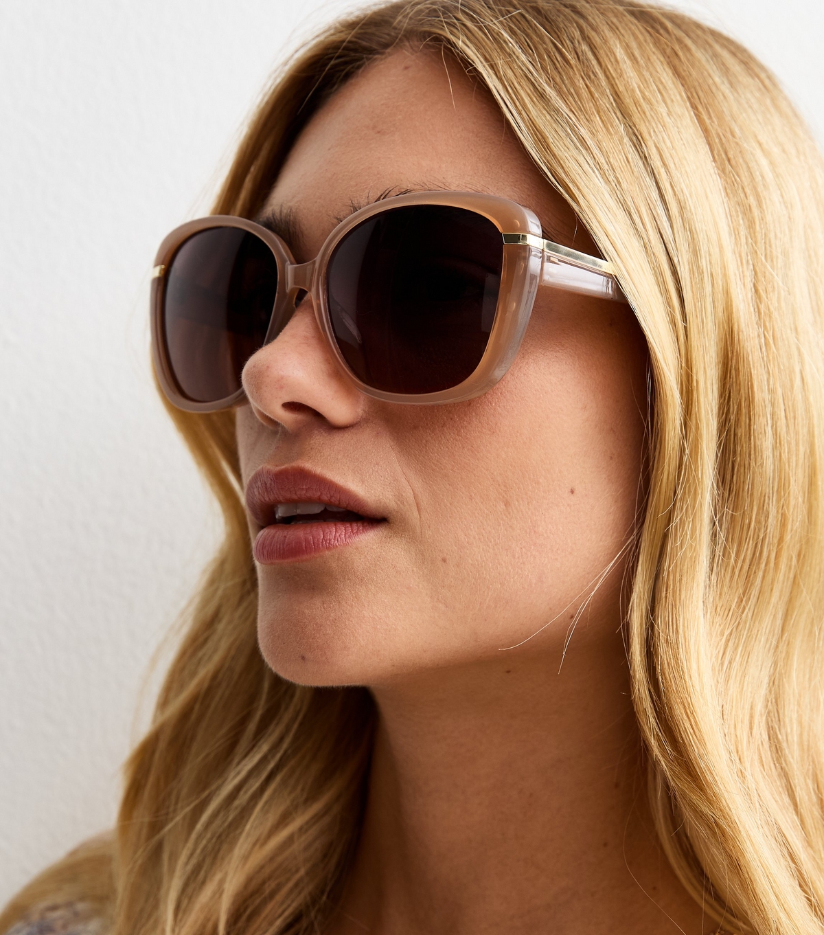 Mink Square Frame Sunglasses New Look