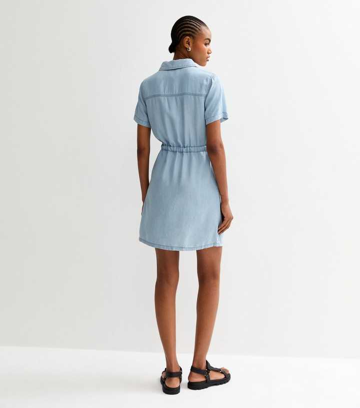 knee length dresses for ladies Rautha Denim Mini Dress | Mid Wash | Womens
