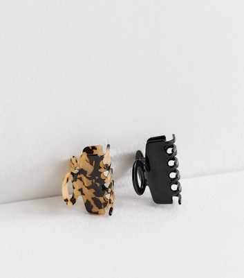 Pack of 2 Black and Patterned Hair Clips