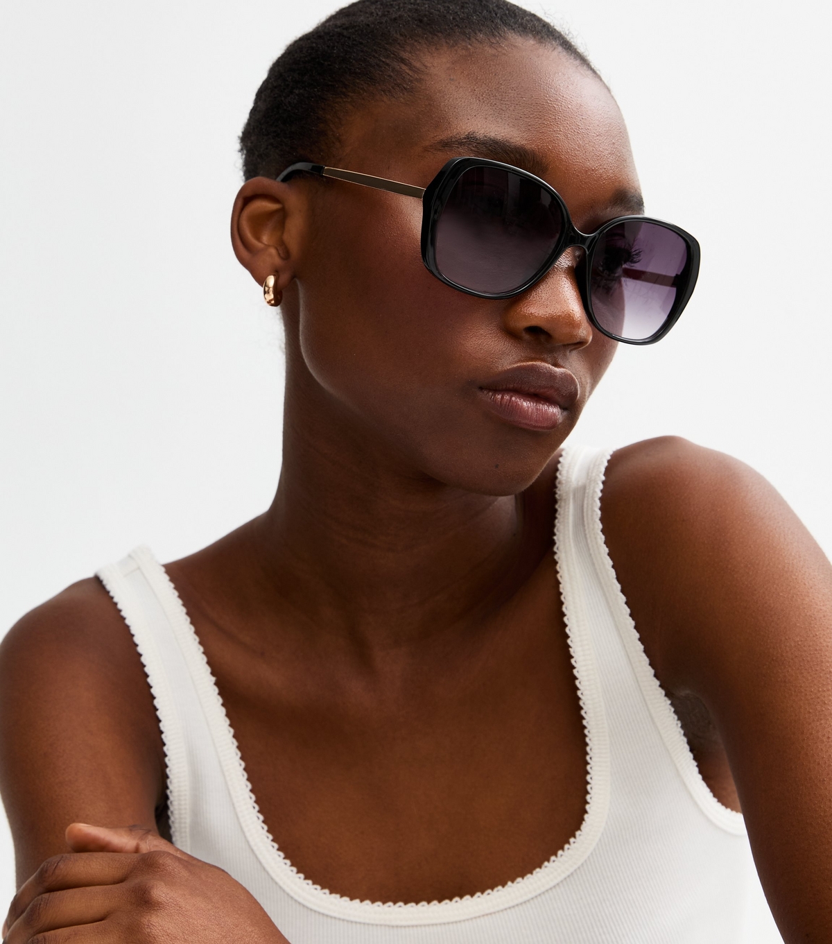 Black Round Frame Sunglasses New Look