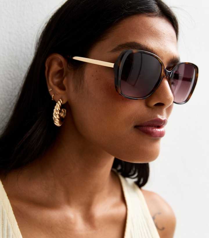 Dark Brown Round Frame Sunglasses