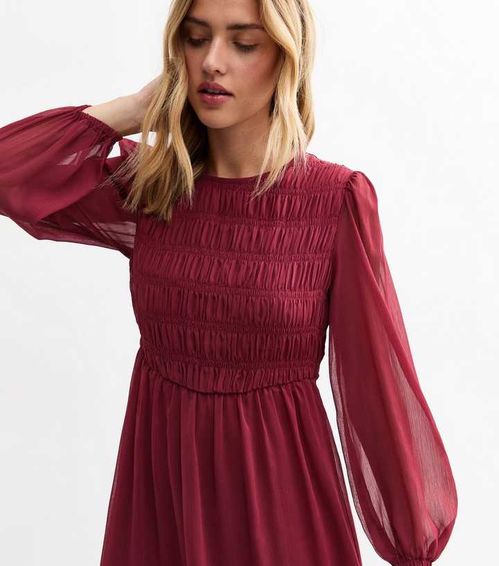 sachin and babi light blue dress Diana Burgundy Exclusive 1861 A-Line Chiffon Dress with Slit