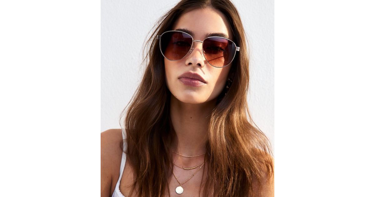 More & More Gold Metal Sunglasses