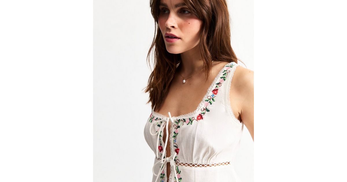 Front Tie Top Blue And White