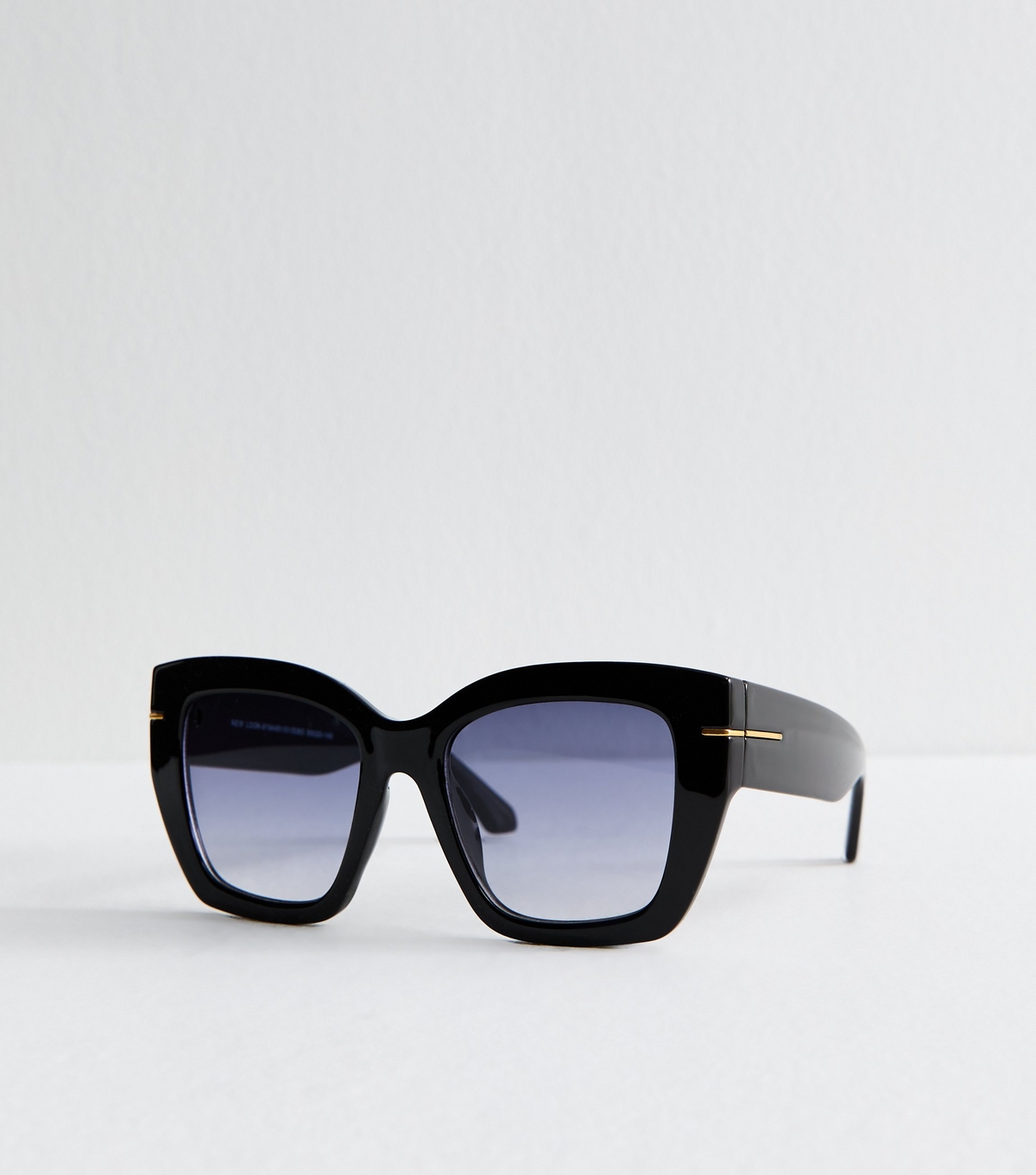 Black Chunky D-Frame Sunglasses New Look