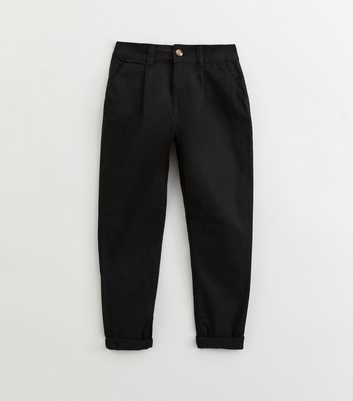 Petite Black Pleated Chino Trousers
