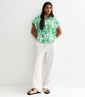 Women's Printed T-Shirt Tunic Top - Short Sleeve Summer Blouse, Loose Fit Casual Tee, Green
