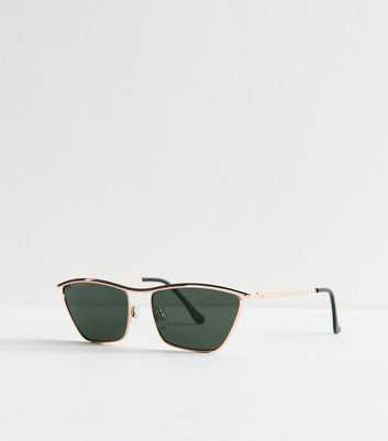 Gold Flat Top Cat Eye Sunglasses