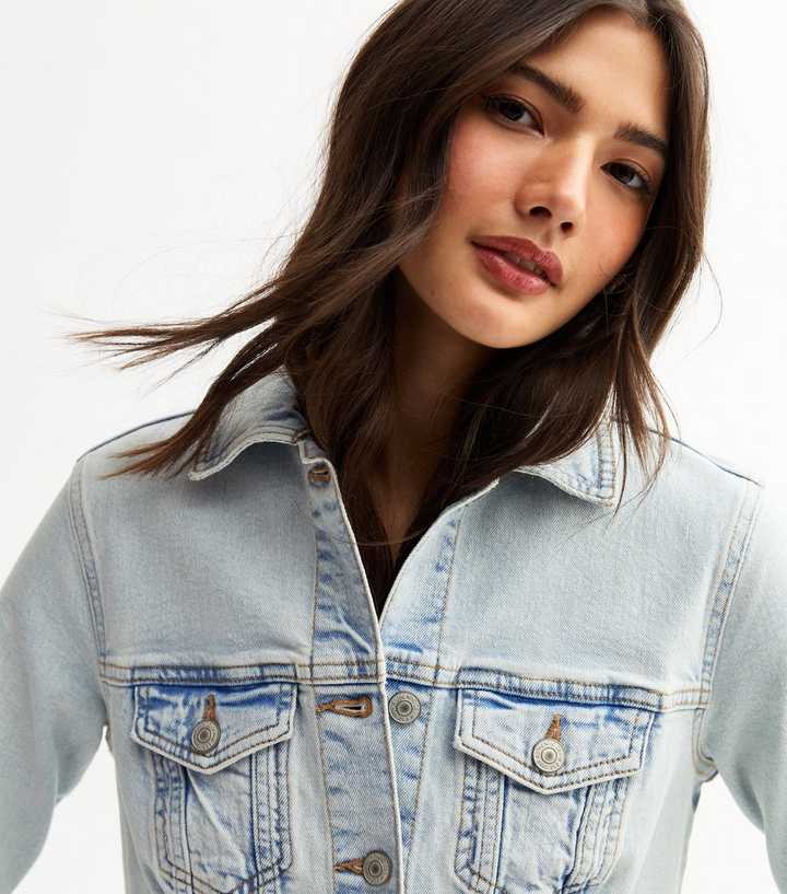 Bright Blue Light Wash Denim Jacket