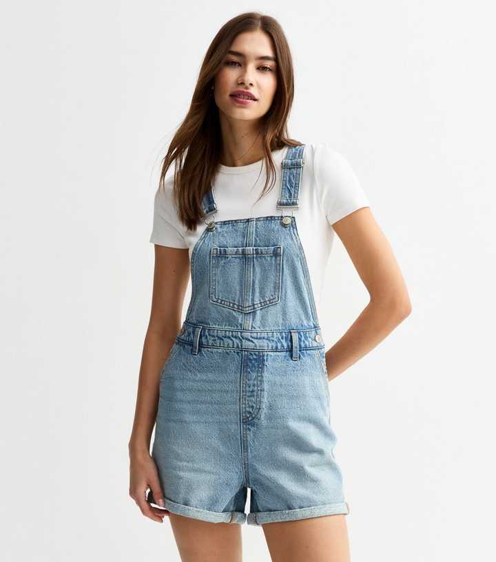 Blue Front Pocket Denim Dungarees