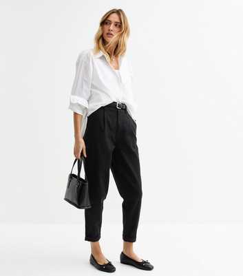 Black Belted Tapered Trousers