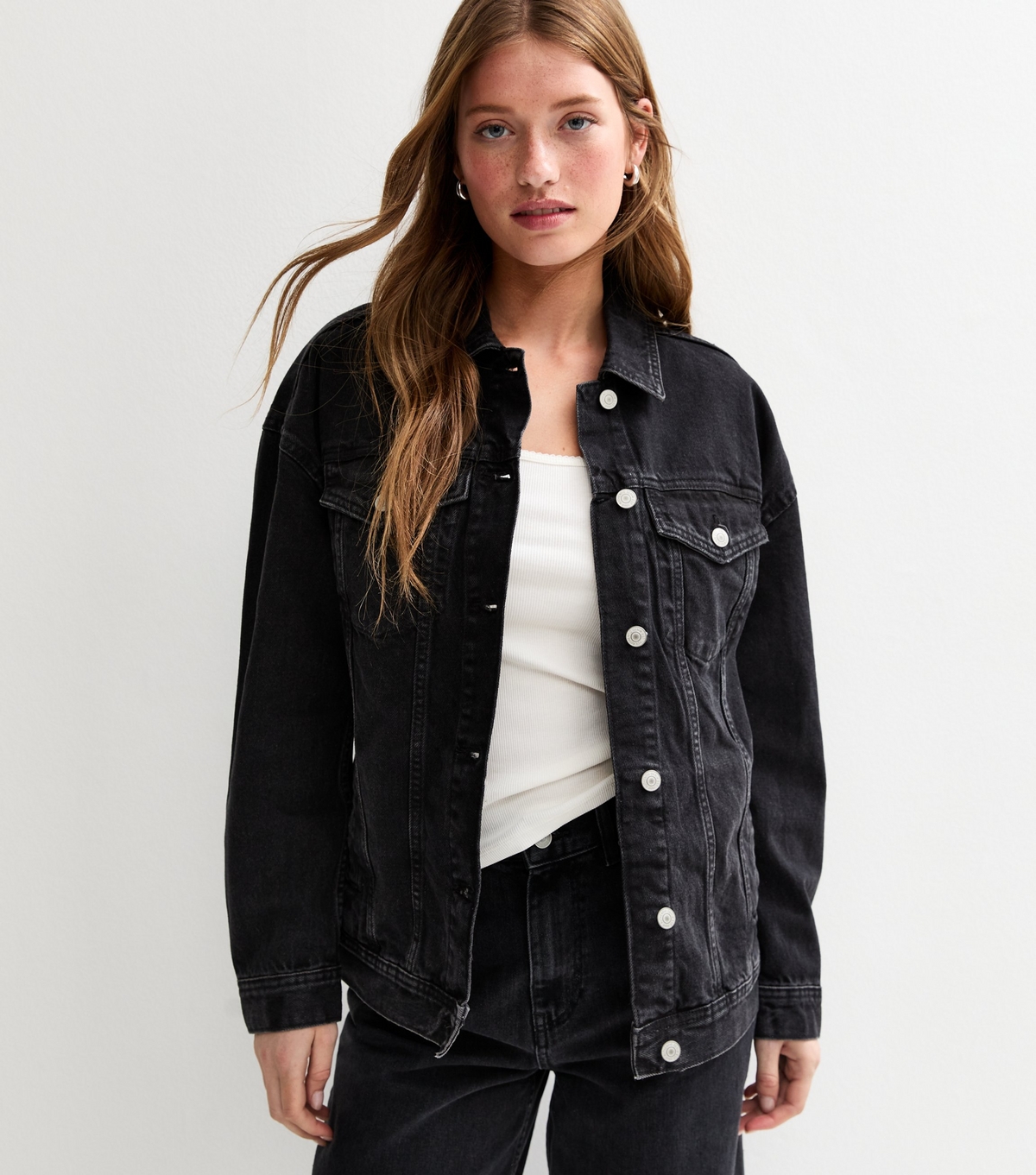 Women's Black Oversized Denim Jacket New Look