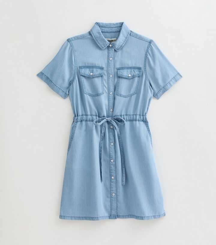 new look denim shirt dress Womens Next Mid Blue Denim Midi Shirt Dress US 8 Petite