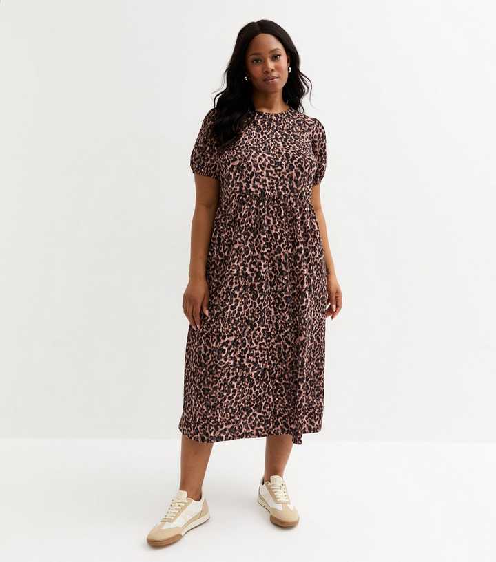 brown and white zebra dress Brown Zebra Print Puff Sleeve Dress – Ro&Zo main image 1