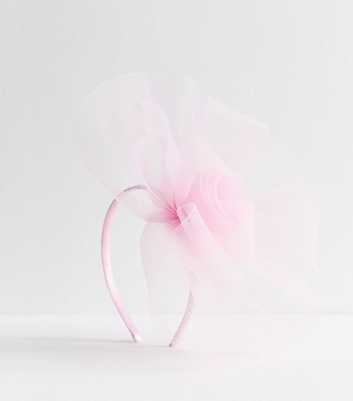 Light Pink Mesh Flower Fascinator