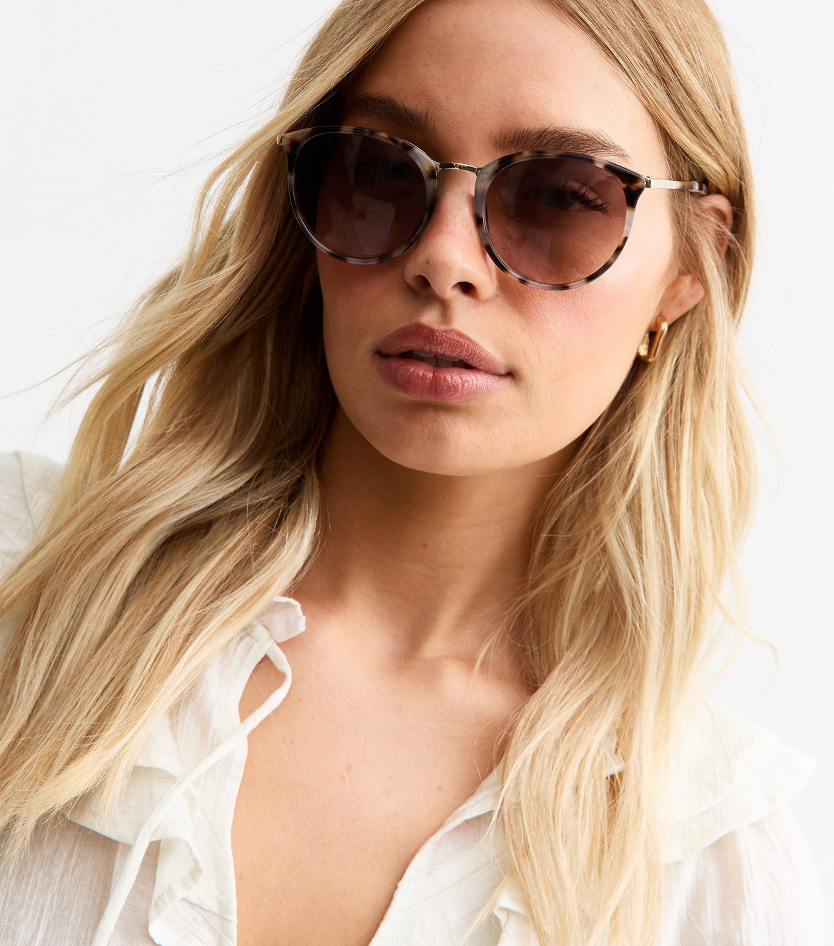 Brown Tortoiseshell Round Frame Sunglasses New Look