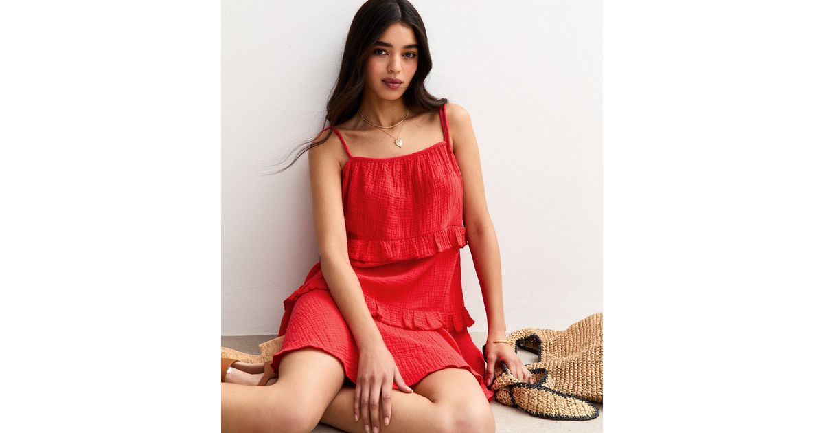 Ruched Tie Strap Mini Dress main image 1