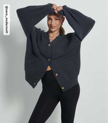 Rise by Zara McDermott Grey Oversized Cardigan