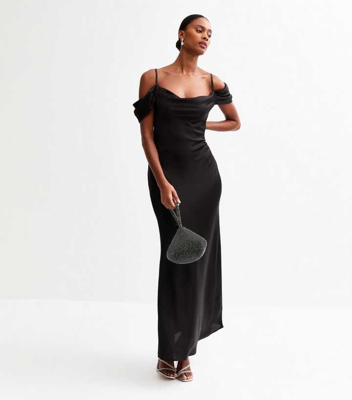 sachin and babi light blue dress Aralia Lace Satin Maxi Dress In Black main image 1