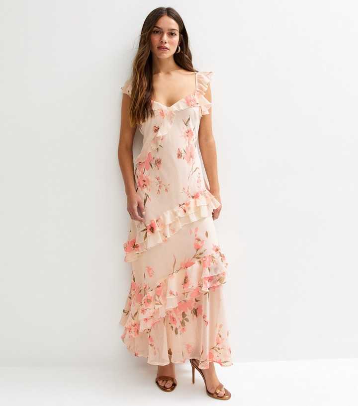 Petite White Vintage Floral Print Maxi Dress