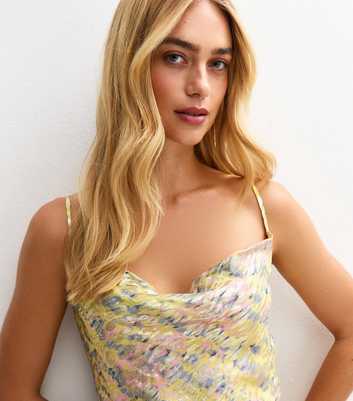 Multicolour Metallic Jacquard Cowl Neck Cami Top