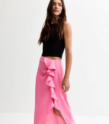 bright-pink-textured-ruffle-