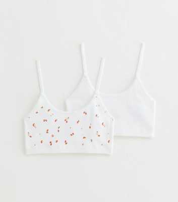 Girls Pack of 2 White Crop Tops