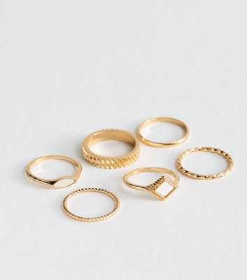 Pack of 6 Gold Tone Rings