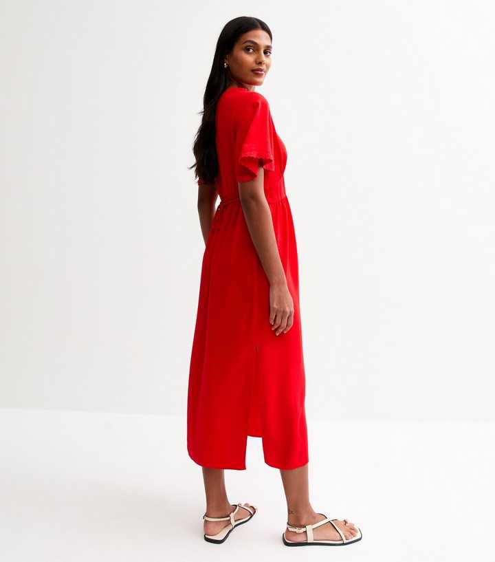 chinese dress ladies Red Dahlia Satin and Lace Mini Dress