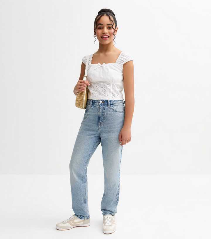 Girls Vintage Blue Mom Jeans