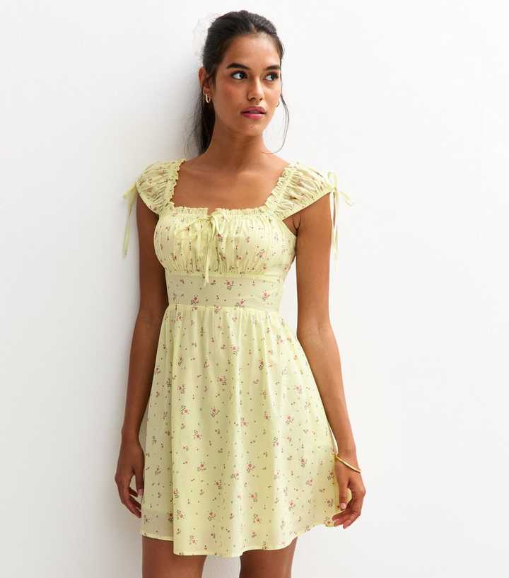yellow dress princess polly Nellie Mini Dress Yellow Floral
