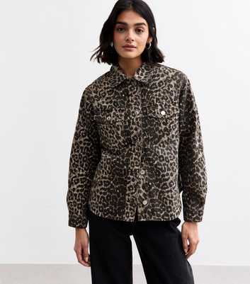 Brown Leopard Print Shacket