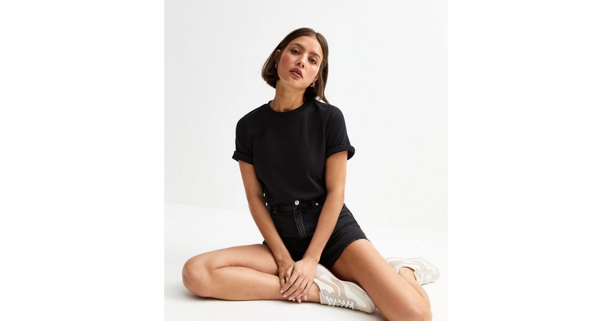 Now You Know Black Denim Shorts