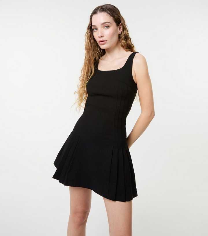 Pink Vanilla Black Pleated Mini Dress