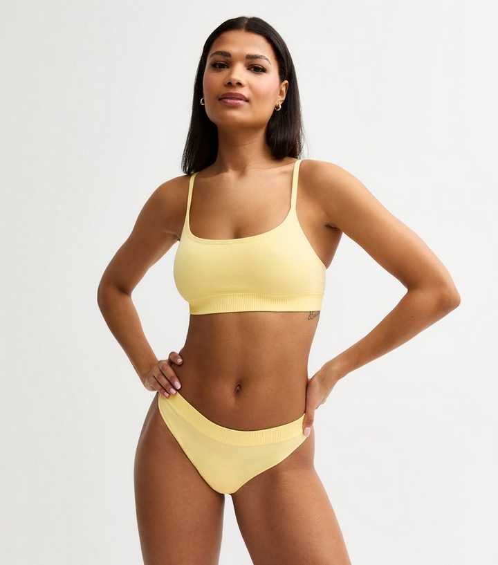 Yellow Ribbed Seamless Bralette