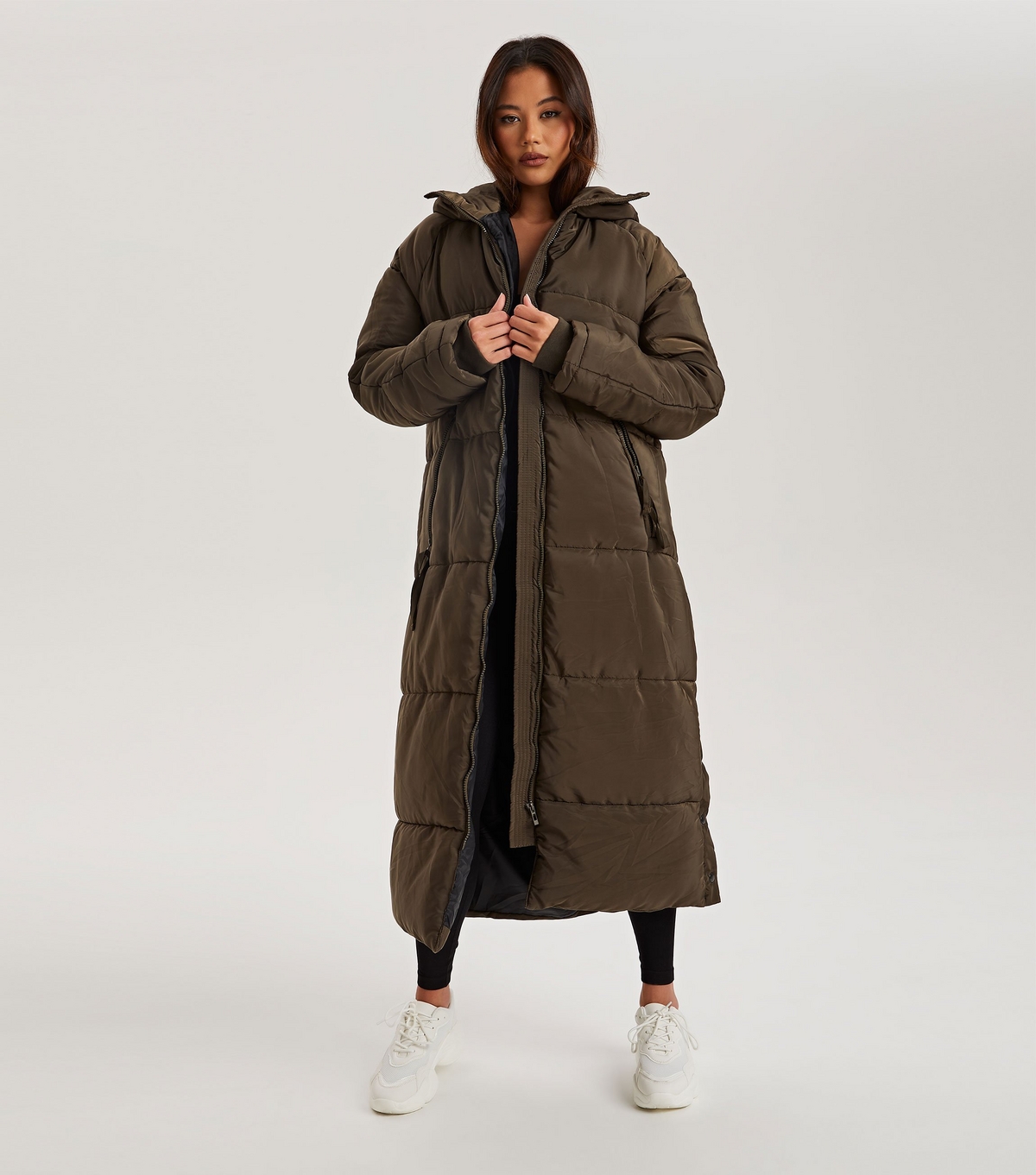 Urban Bliss Women's Khaki Longline Puffer Jacket New Look Extra Small